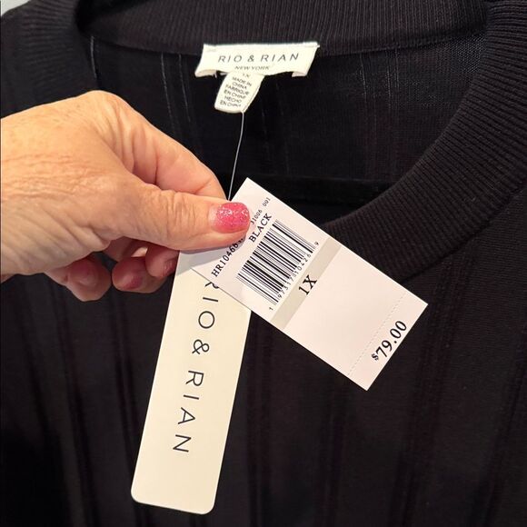 Rio & Rian New York Black Crew Neck Sweater size 1X - Picture 3 of 5